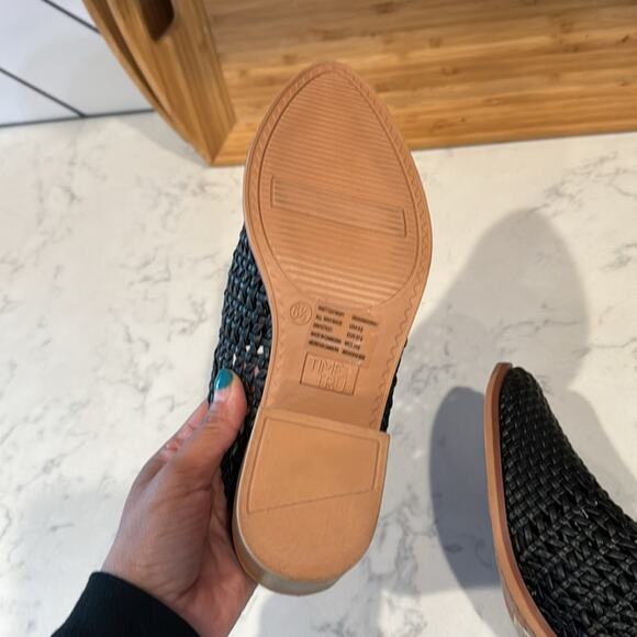 Time and Tru Woven Heeled Mules Black Memory Foam Comfort summer office size 6.5 - Picture 7 of 10